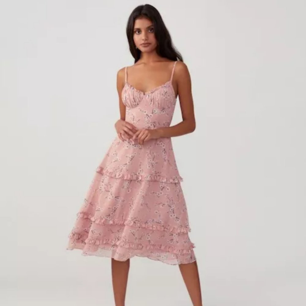NWT Fame and Partners Cherry Bloom Blush Dress